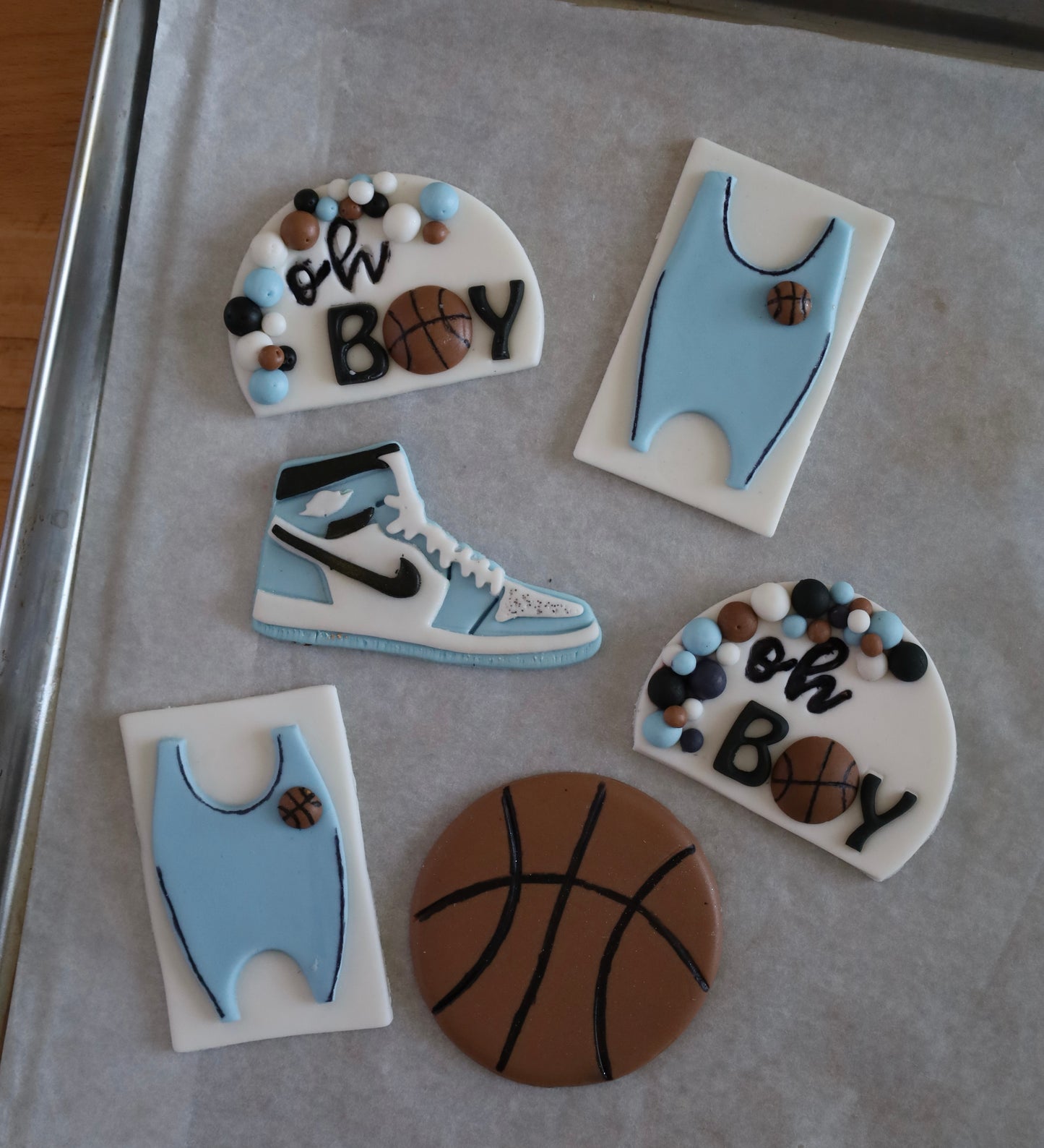 Basketball OH Boy Baby Shower Fondant Toppers!