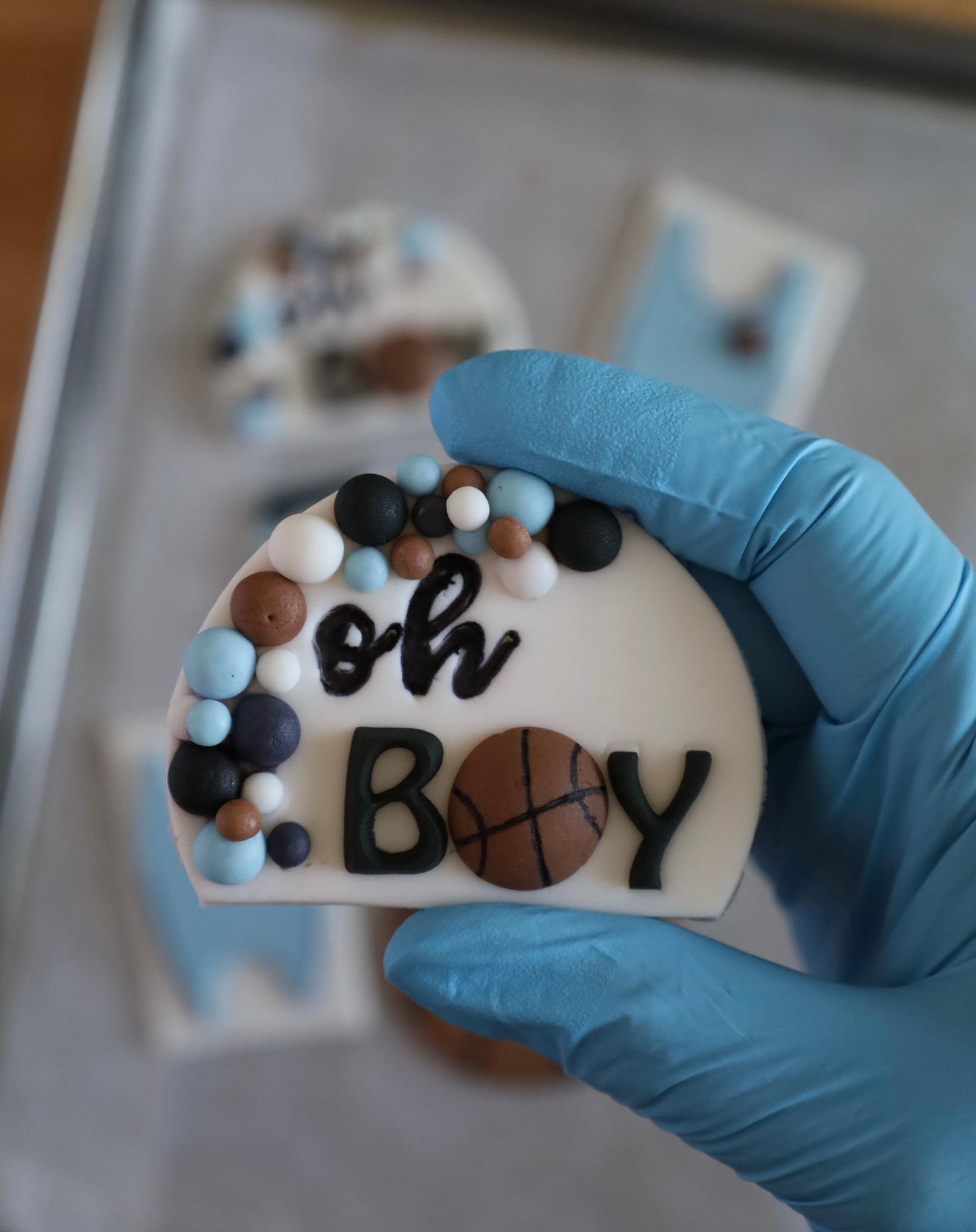 Basketball OH Boy Baby Shower Fondant Toppers!