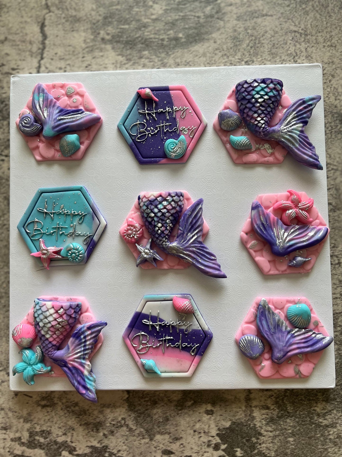 Mermaid Fondant Birthday Tooper Set