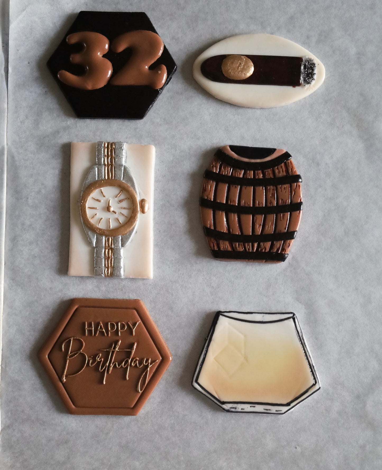 Masculine And Classy Fondant Toppers