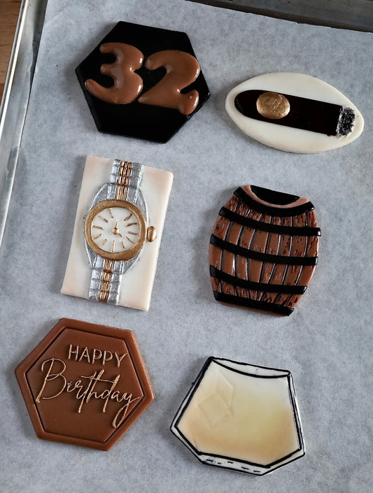 Masculine And Classy Fondant Toppers