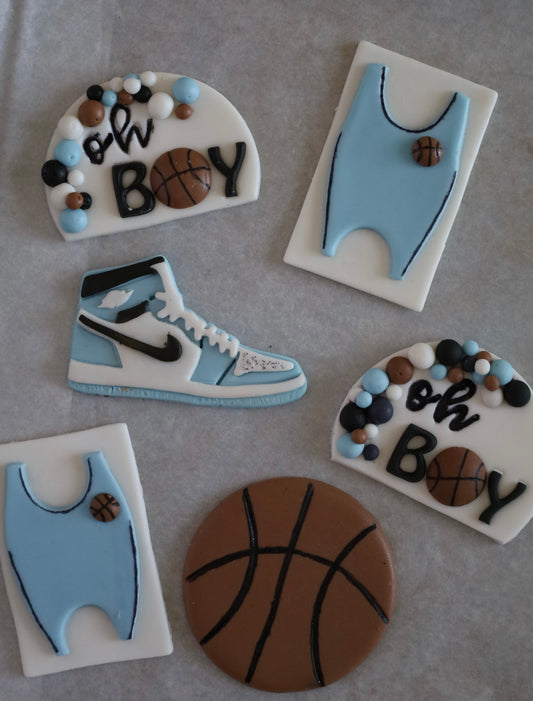 Basketball OH Boy Baby Shower Fondant Toppers!